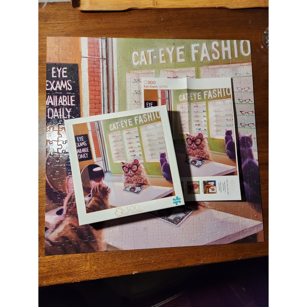 Buffalo Games Cat Eye Fashion Eye Exam 300 Piece Jigsaw Puzzle Lucia Heffernan